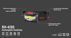 Ronix Wiederaufladbare Stirnlampe, 3 W - 120 Lumen