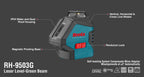 Ronix Kreuzlinien-Laser-Wasserwaage 50M – Grüner Strahl