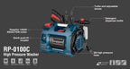Ronix Kompakter Induktions-Hochdruckreiniger 100 bar - 1400 W - 6 l/min