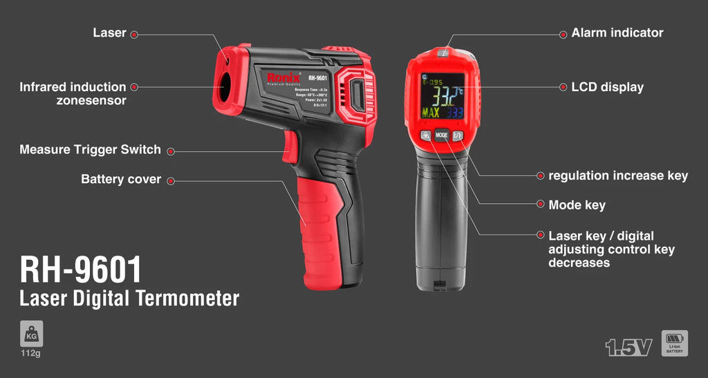 Ronix Infrarot-Thermometer mit Laser