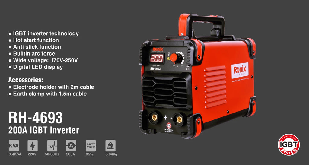 Ronix DC-Lichtbogen-Schweißinverter 20-200A