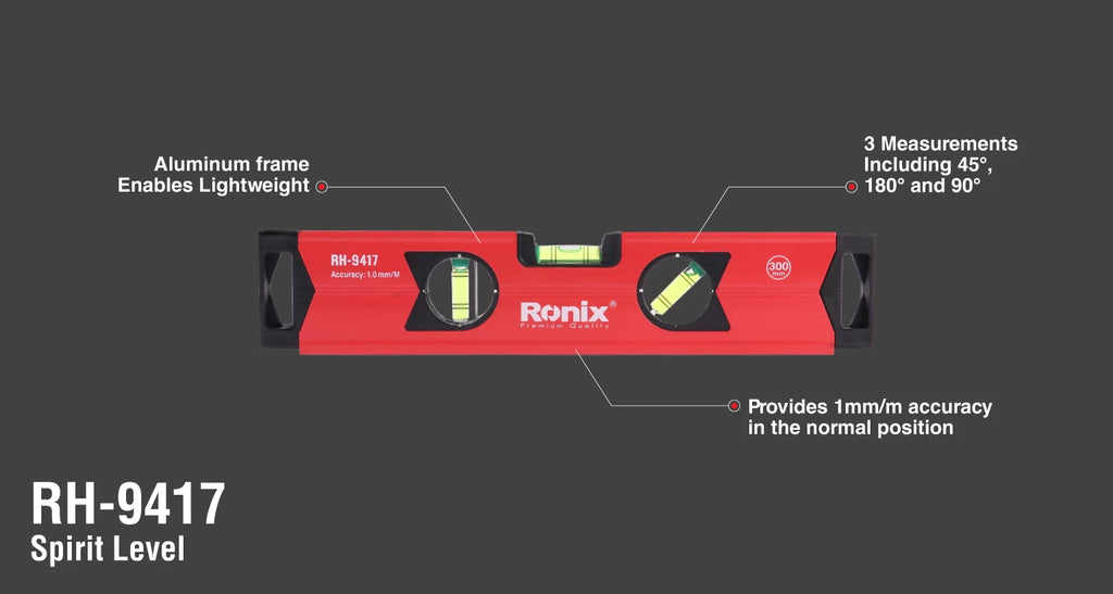 Ronix Wasserwaage 300 cm - Genauigkeit 1 mm
