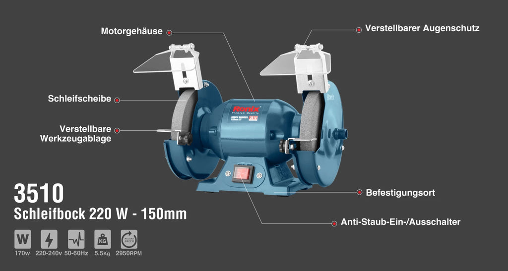 Ronix Schleifbock 220 W - 150 mm