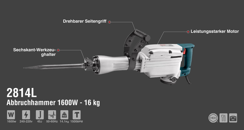 Ronix Abbruchhammer 1600 W - 14 kg