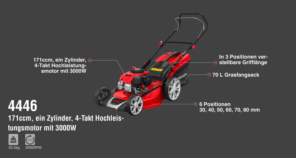 Ronix Benzin-Rasenmäher 5,5 PS - 480 mm