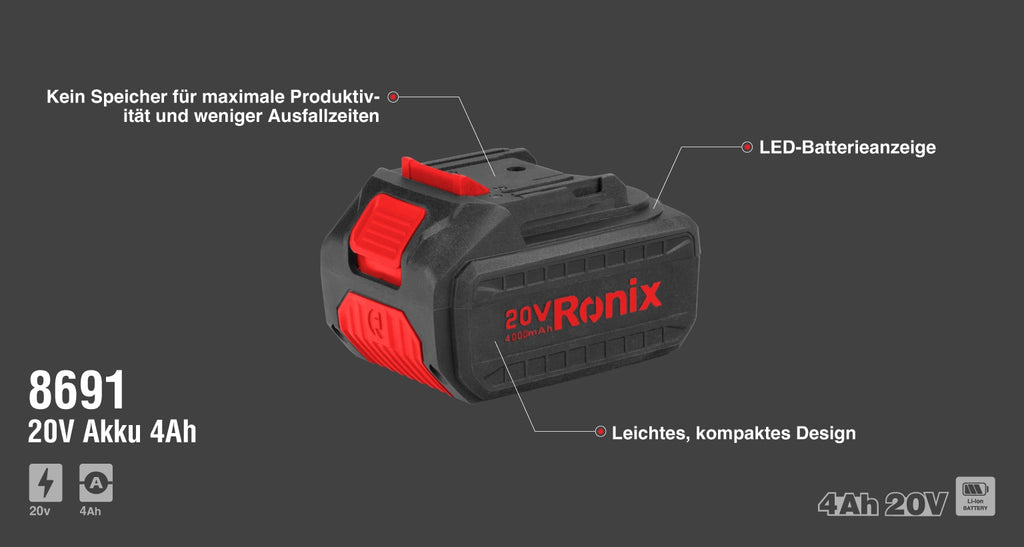 Ronix 20V Akku 4Ah