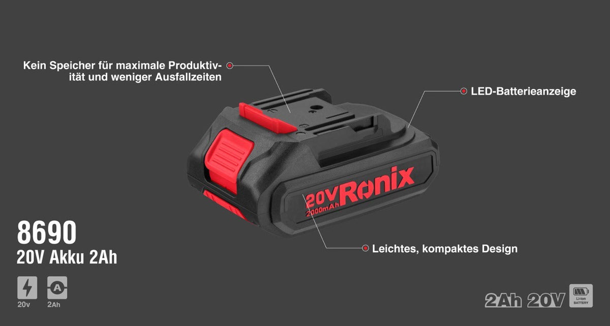 Ronix 20V Akku 2Ah