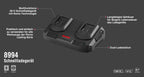 Ronix 20 V Dual-Ladegerät für bürstenlose Akkus - 2,2 A + 2,2 A