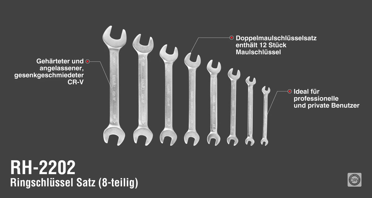 Ronix Doppelschlüssel-Satz (12-teilig)
