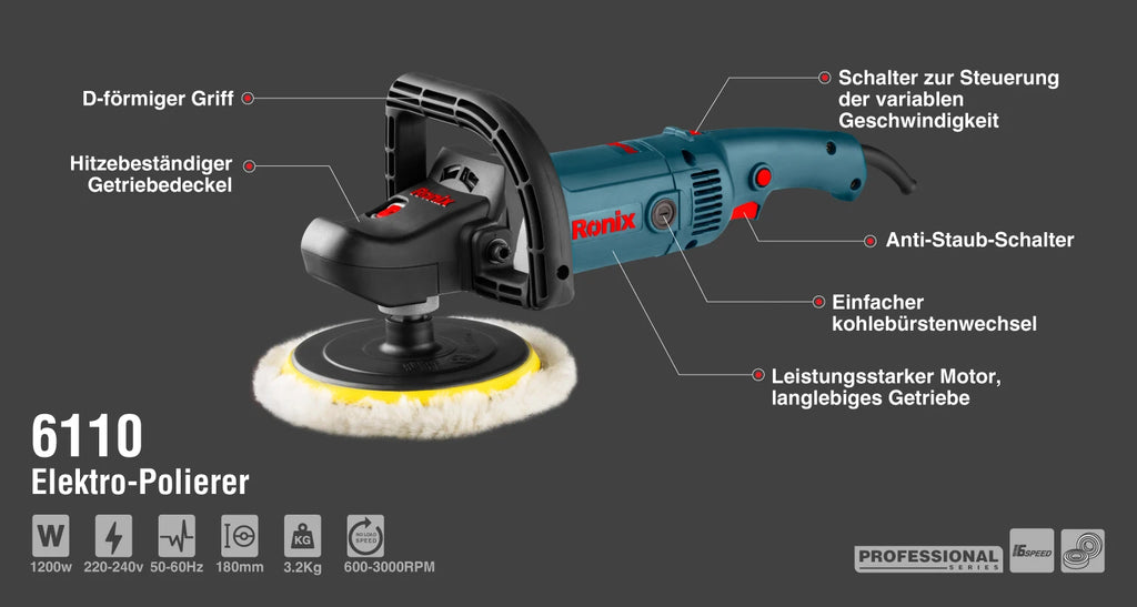 Ronix Elektro-Polierer 1200 W - 180 mm