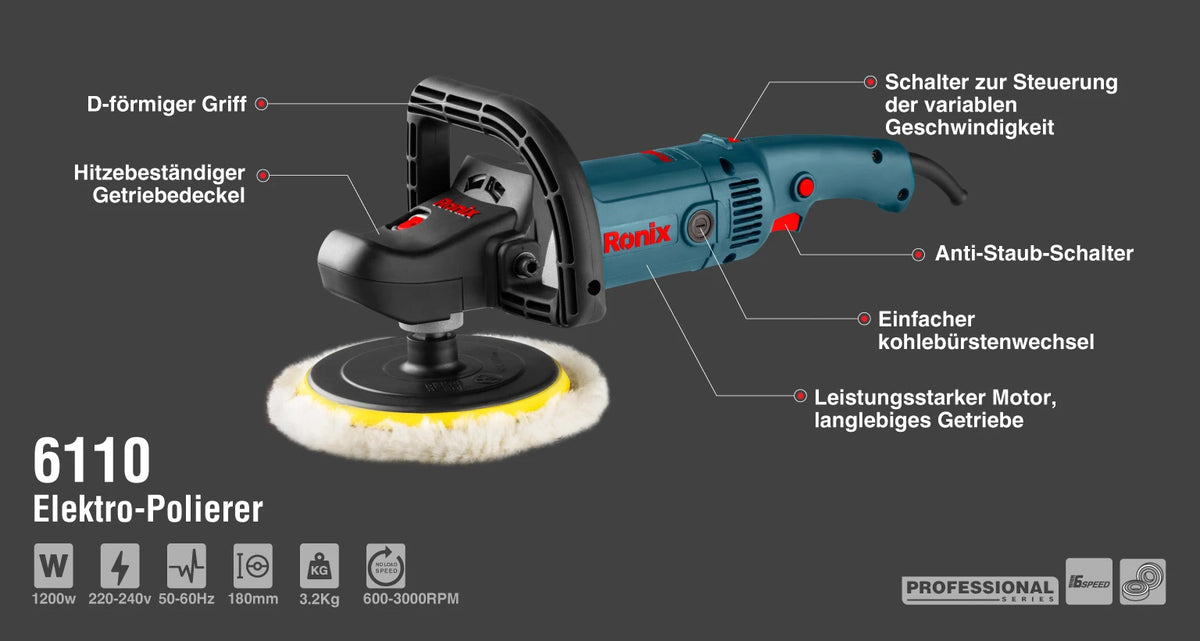Ronix Elektro-Polierer 1200 W - 180 mm