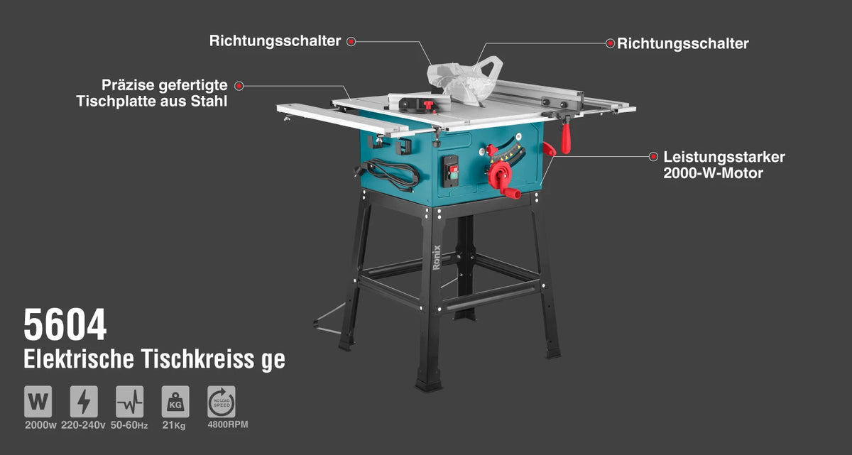 Ronix Elektrische Tischkreissäge 2000 W - 250 mm