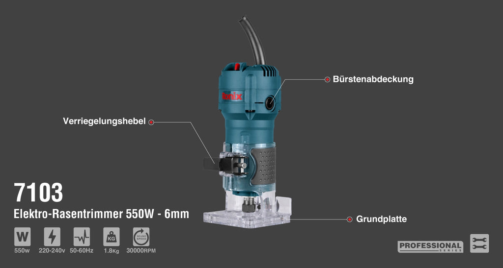 Ronix Elektro-Holztrimmer 550 W - 6 mm