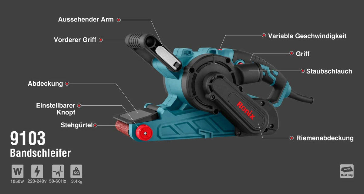 Ronix Bandschleifer 1050 W