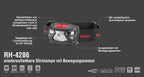 Ronix Wiederaufladbare Stirnlampe mit Bewegungssensor 3 W - 120 Lumen