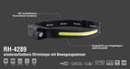 Ronix Wiederaufladbare Stirnlampe mit Bewegungssensor 5 W - 350 Lumen