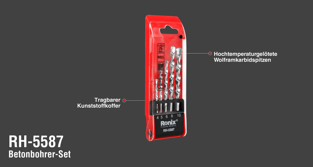 Ronix Betonbohrer-Set (5-teilig)