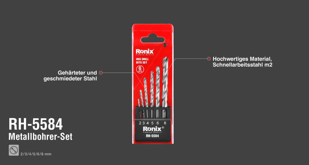 Ronix Metallbohrer-Set (6-teilig)