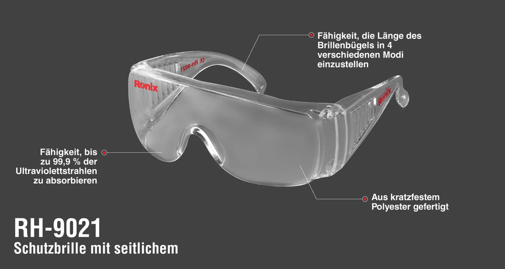 Ronix Schutzbrille mit seitlichem Sichtschutz