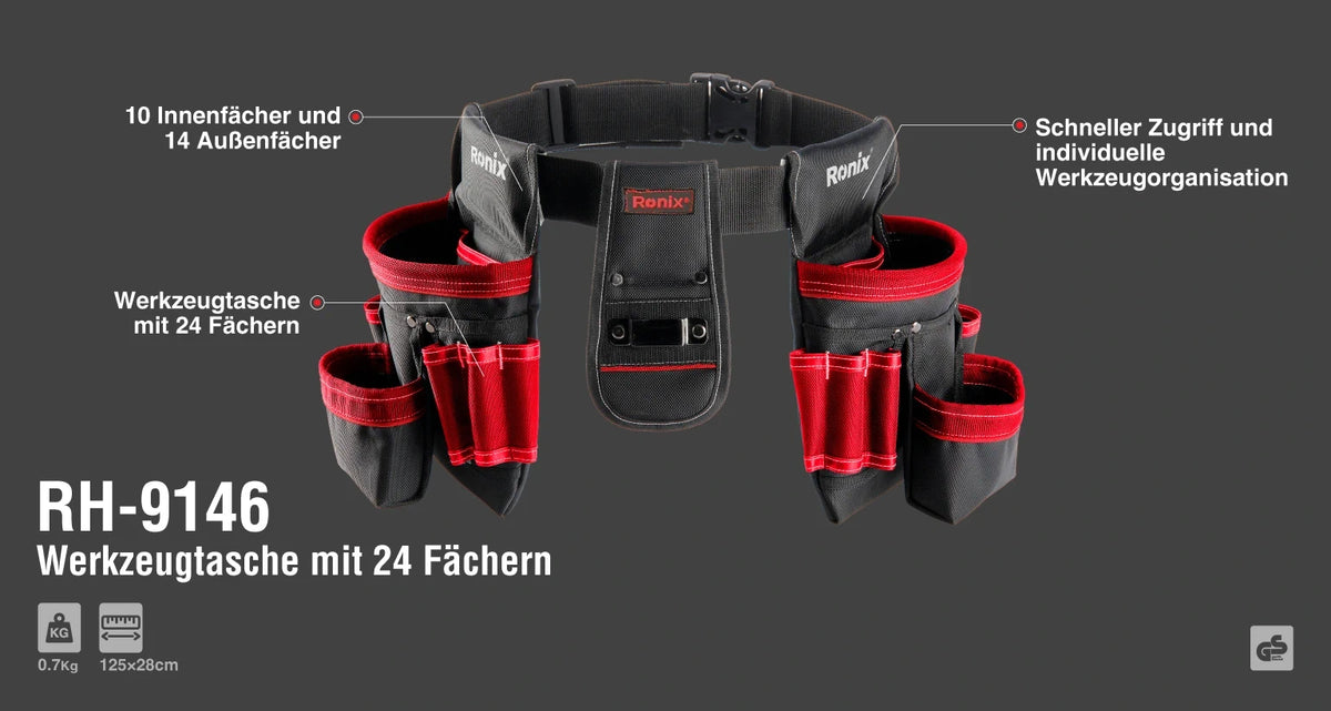 Ronix Werkzeugtasche mit 24 Fächern