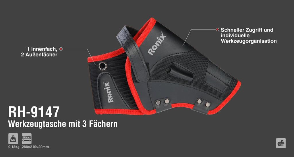 Ronix Werkzeugtasche mit 3 Fächern
