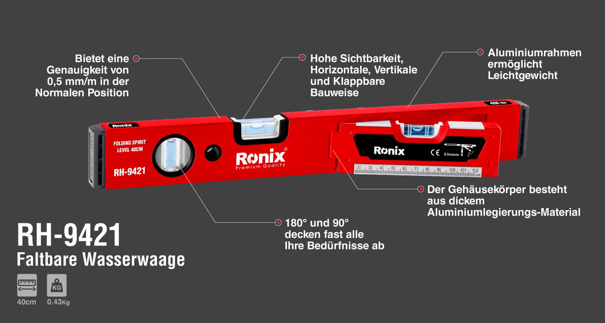 Ronix Klappwasserwaage 40 cm