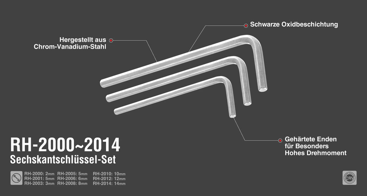 Ronix T-Griff-Innensechskantschlüssel, 2 mm