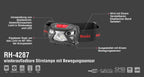 Ronix Wiederaufladbare Stirnlampe mit Bewegungssensor 5 W - 280 Lumen