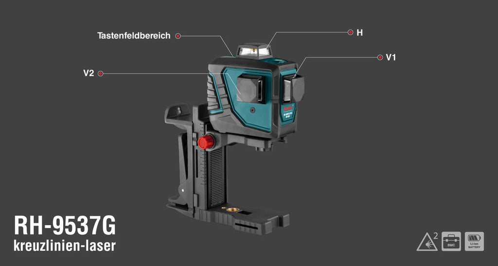 Ronix 3D-Laser-Nivellier, 132 x 85 x 127 mm, grüner Strahl