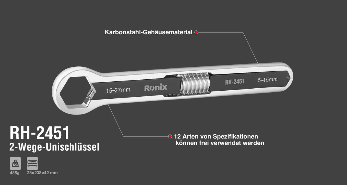 Ronix 2-Wege-Unischlüssel 5-27 mm
