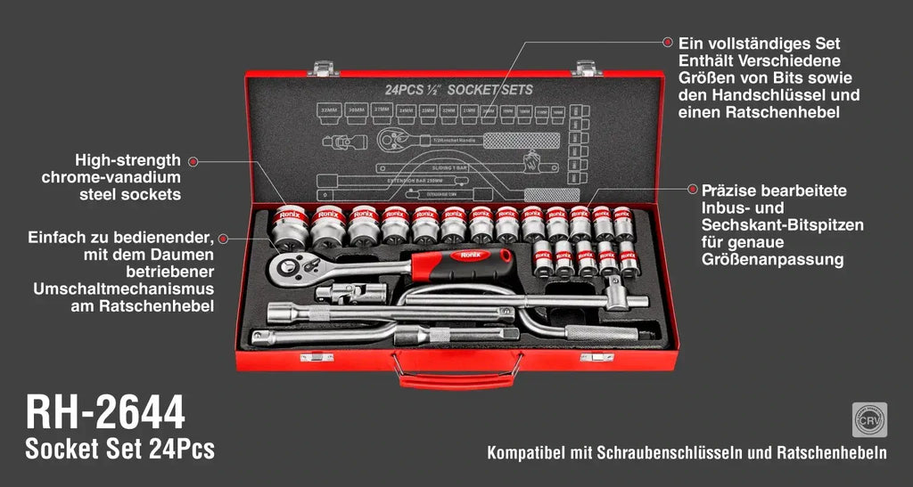 Ronix Steckschlüsselsatz (24-teilig)