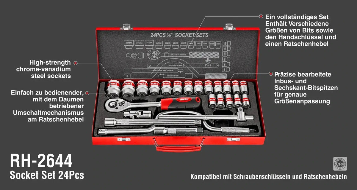 Ronix Steckschlüsselsatz (24-teilig)