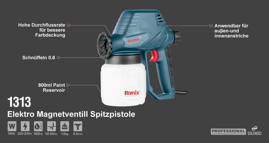 Ronix Elektro- Magnetventil-Spritzpistole 130W