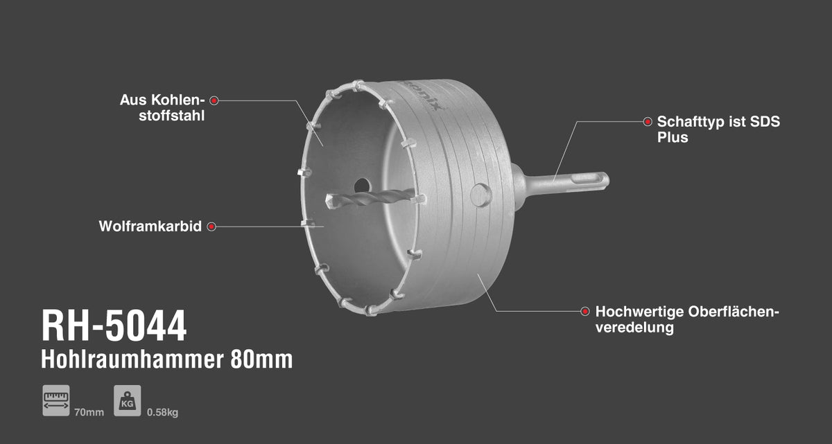 Ronix Hohlbohrkrone 80 mm