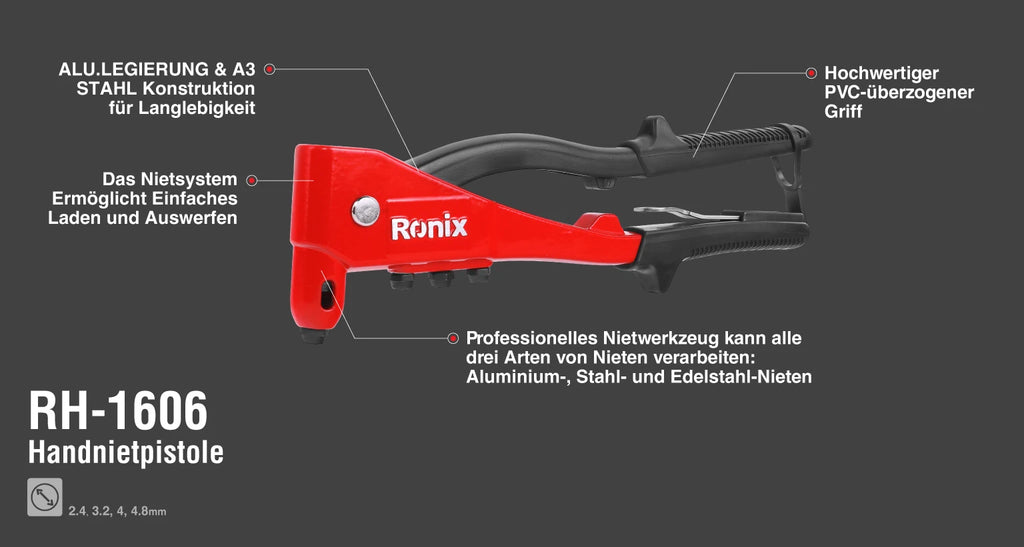 Ronix Handnietpistole - Modell Dino