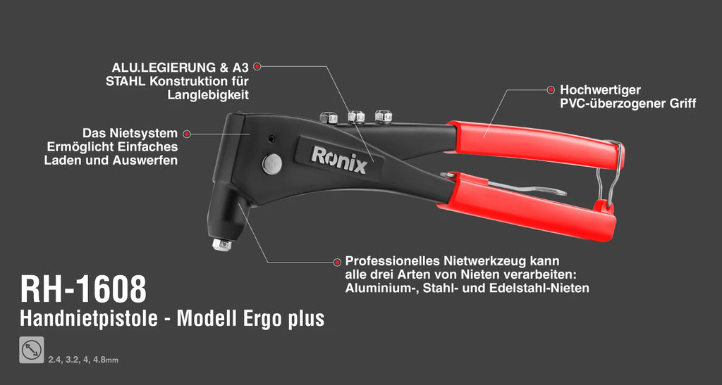 Ronix Handnietpistole - Modell Ergo-Plus