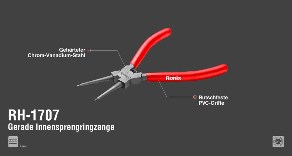 Ronix Gerade Innensprengringzange 7 mm