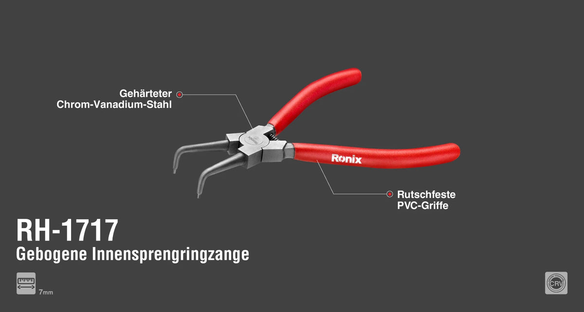 Ronix Gebogene Innensprengringzange 7 mm