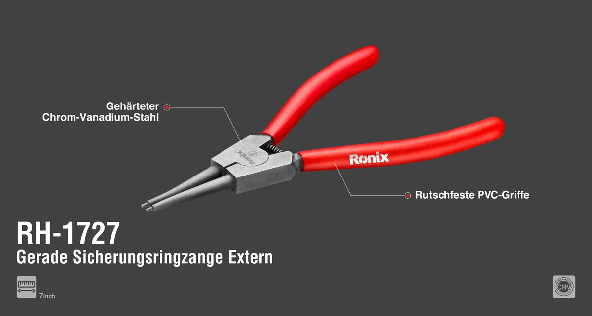 Ronix Gerade Außensprengringzange 7 mm
