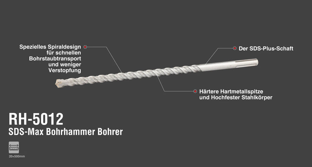 Ronix SDS-Max Bohrhammer-Bohrer - 20 x 500 mm