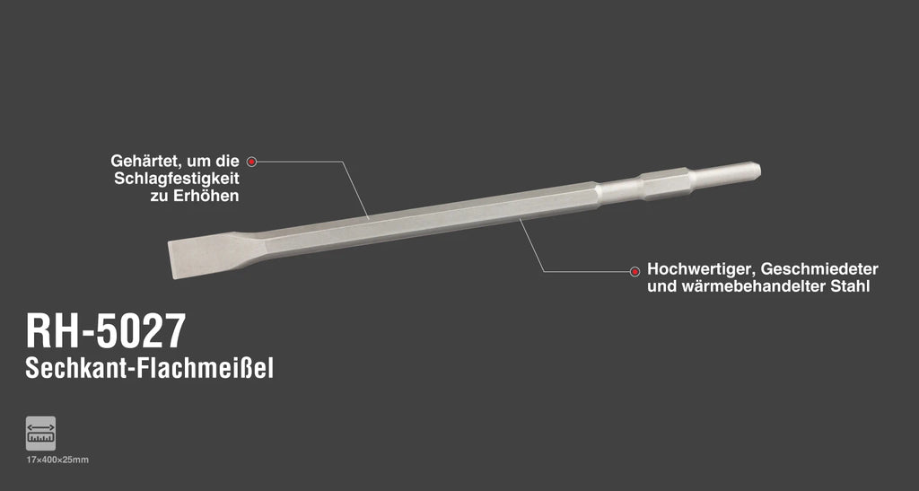 Ronix Sechkant-Flachmeißel - 17 x 400 x 25 mm