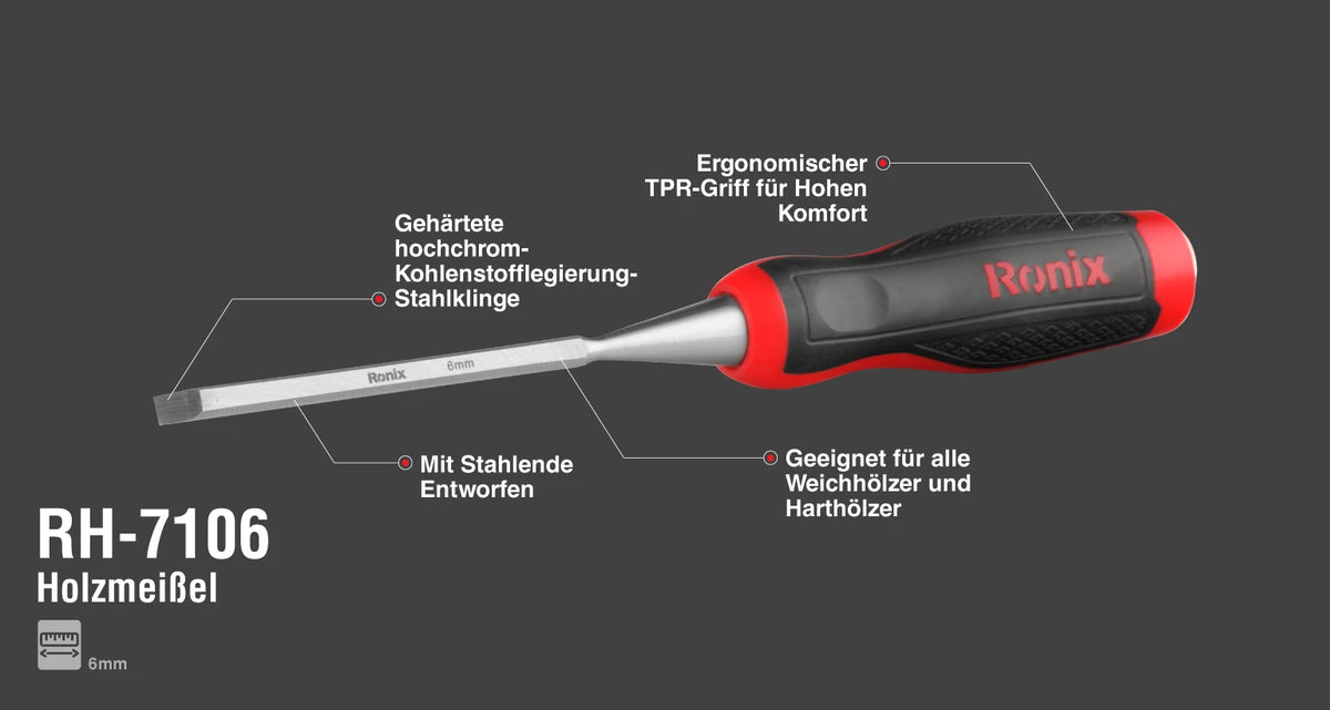 Ronix Holzmeißel 6 mm