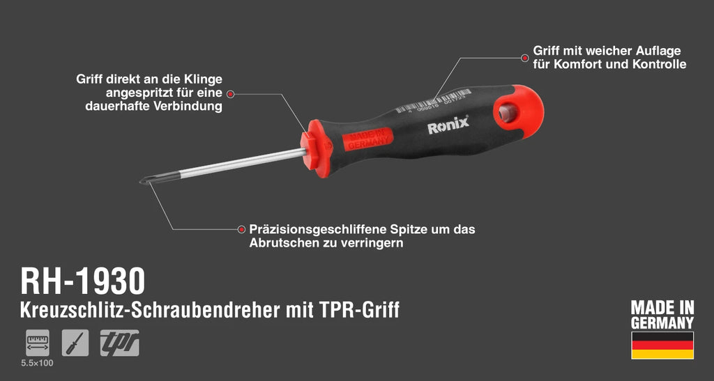 Ronix TPR Griff Kreuzschlitzschraubenzieher 3 60