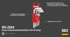 Ronix 9 teiliges Inbus Schl ssel Set mit kurzem Arm