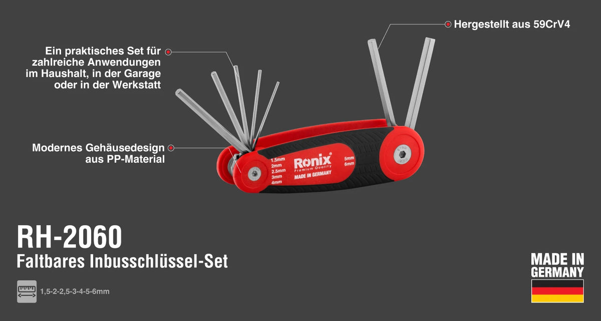 Ronix Klapp-Innensechskantschlüssel (7-teilig)