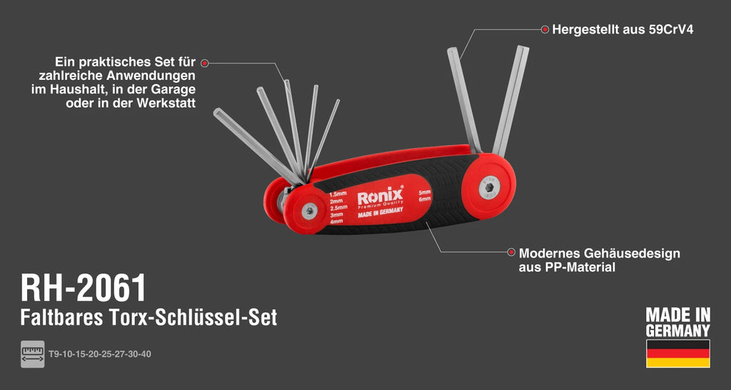 Ronix Klapp-Torx-Schlüssel (8-teilig)