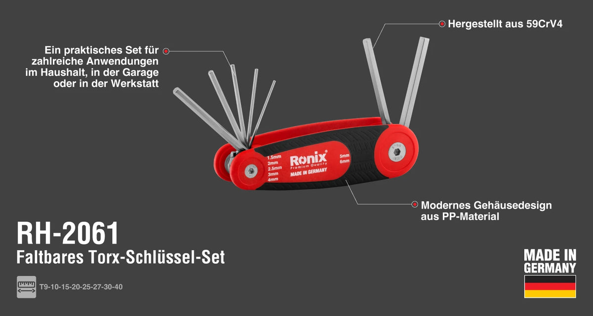 Ronix Klapp-Torx-Schlüssel (8-teilig)
