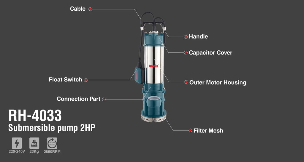 Ronix Tauchpumpe 2 PS