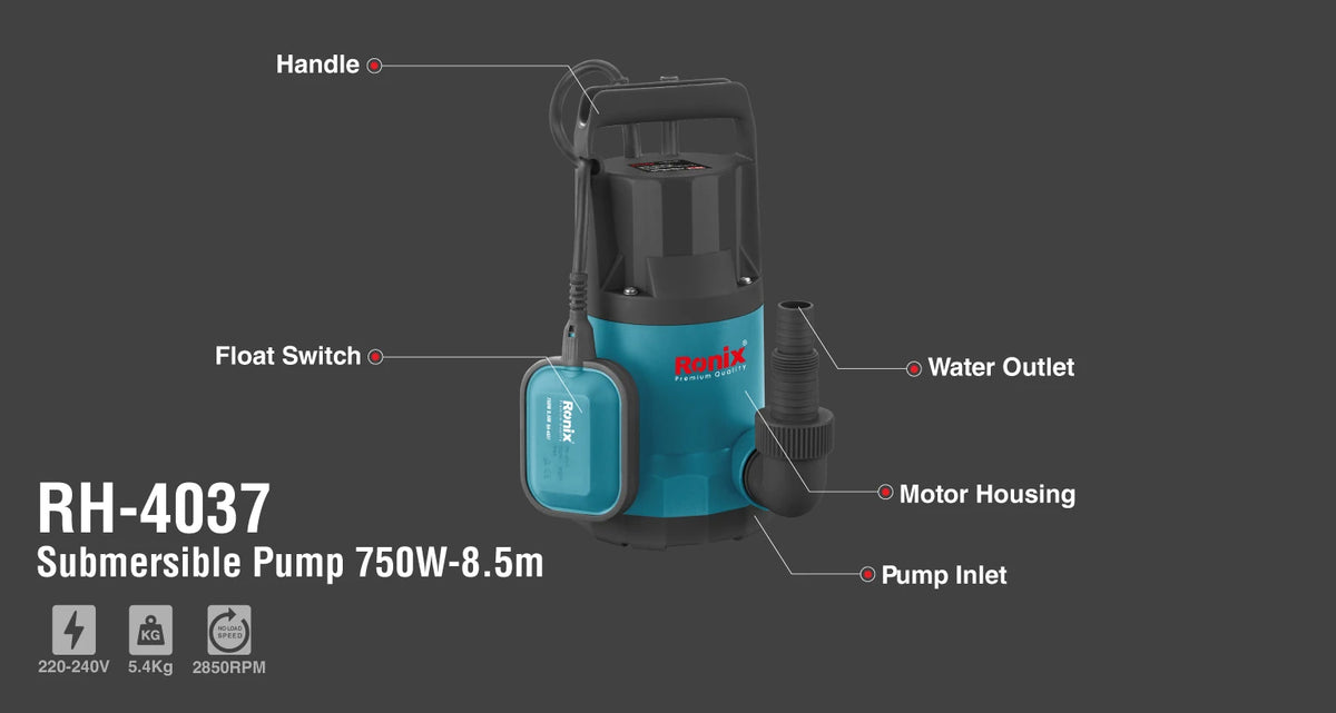 Ronix Tauchpumpe 750 W 8 5 m