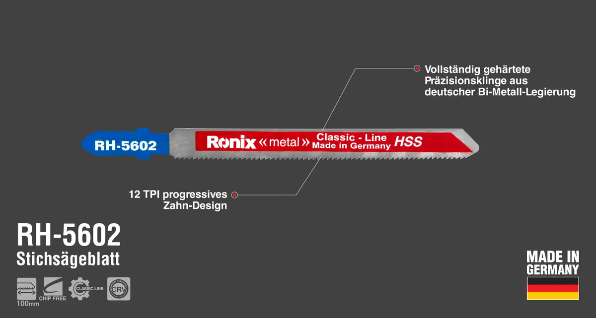 Ronix Metall-Stichsägeblatt 100 mm - 21 TPI